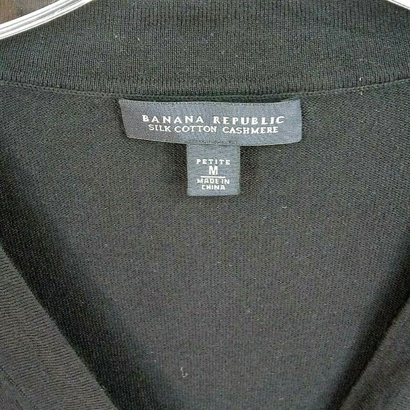 Banana Republic Pet M Black Silk Cotton Cashmere - Picture 3 of 4